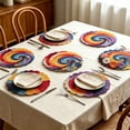 thumbnail image 6 of Boovnll Placemats, 6Pcs Round Woven Rattan Heat Resistant Placemats with Gradient Color, Decorative Kitchen Table Mats for Dining Home,15x15in, 6 of 7