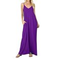 thumbnail image 1 of Fiudx Robes pour Femmes Été Couleur Unie Col Rond Robe Mi-Longue Décontractée Coupe Ajustée Sans Manches Robes de Fête de Vacances Offre Liquidation du Jour, 1 of 3