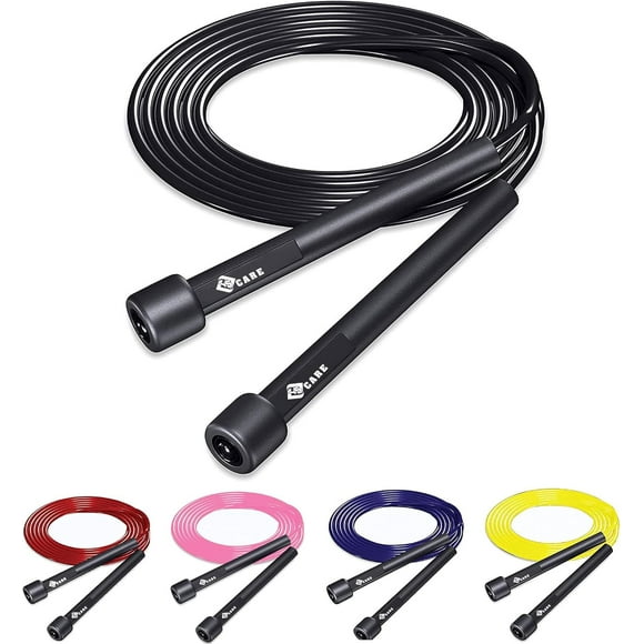 Sports Skipping Jump Rope for Exercise Boxing Fitness Training Jumping Gym Workout Fat Burn for Men, Women and Kids （Black）