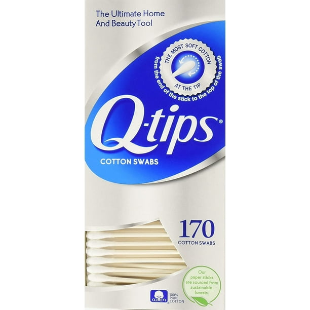 QTIps Cotton Swabs 170 Count (Pack of 3)