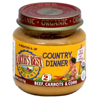 Hain Celestial Group Earths Best Organic Country Dinner Beef, Carrots & Corn, 4 oz