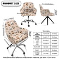 thumbnail image 7 of Xixirimido Cats Floral Hearts Paws Pattern Office Arm Chair Cover Swivel Dining Chair Slipcover Curved Back Armrest Chair Covers Stretch Desk Chair Protector Cover for Home Office, 7 of 7
