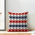 thumbnail image 3 of 4th of July Throw Pillow Cover, 18x18 Inch Set of 2 Red Blue White Stripes Stars Patriotic Decorative Outdoor Cushion Cover Memorial Independence Day Pillow Cases Linen Farmhouse for Sofa Couch Bed, 3 of 6