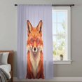 thumbnail image 3 of Purple Fox Sheer Curtains 63 Inches Long, Funny Animals Modern Art Light Filering Curtains, Breathable Simi Curtain Privacy Drapes for Living Room Bedroom Lightweight Window Treatment, 3 of 9