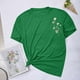 thumbnail image 4 of Camisetas de Verano de Mujer Pequeña Flor Impresa Cuello Redondo Manga Corta Superior, Verano Superior de las Mujeres, 4 of 6