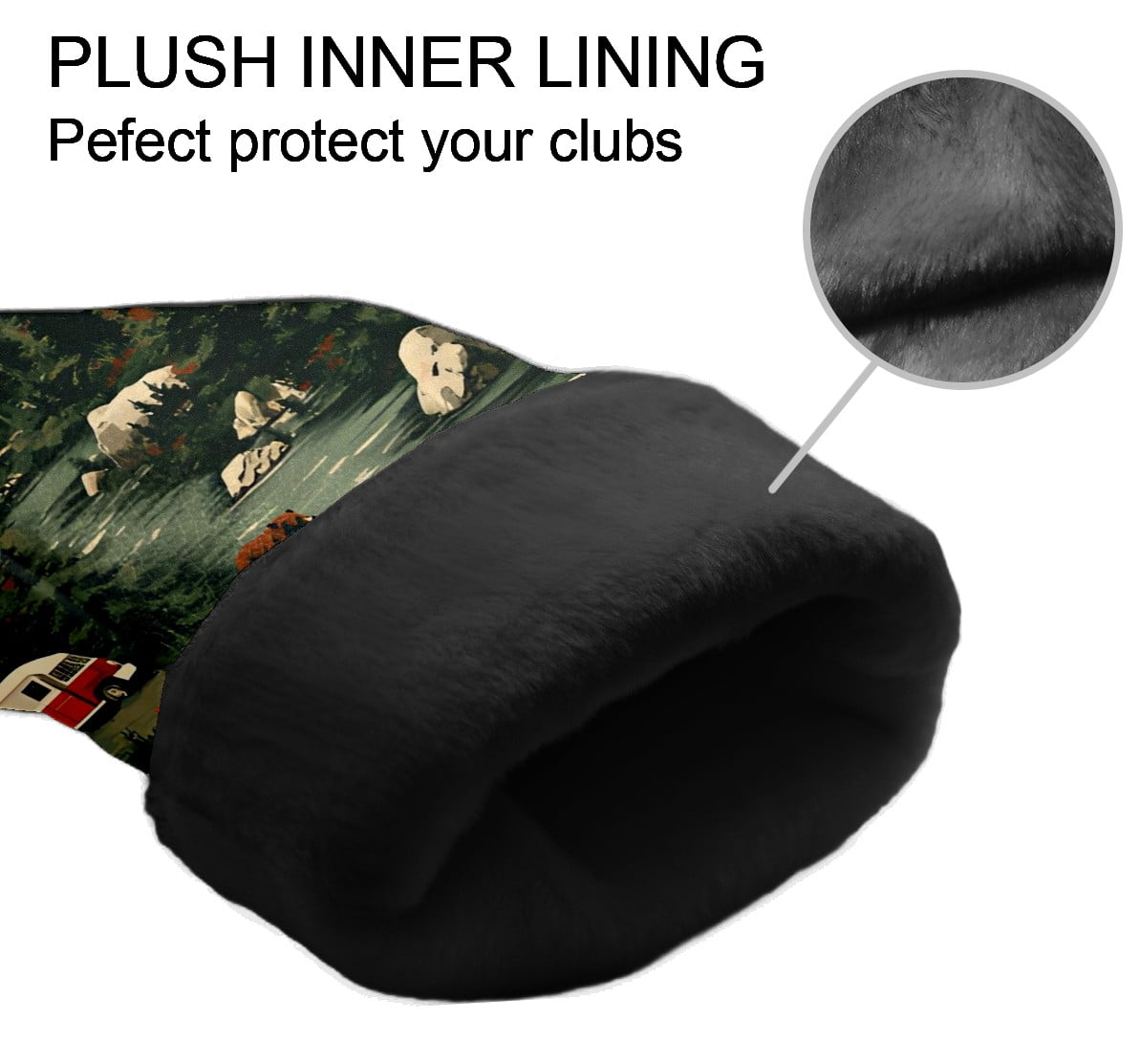Golf Club Covers, Green Mountain Van Premium PU Leather Driver Hybrid Putter Head Covers with Velvet Lining, Waterproof Golf Gifts for Men Women