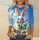 thumbnail image 1 of TaTaai Women's Casual Pullover T-Shirt Round Neck 3/4 Sleeve Easter Print Loose Fit Holiday Spring Festival Theme Everyday Wear Gift, 1 of 7