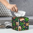 thumbnail image 6 of Sikiie Cute Hedgehogs Cactus Blue Leather Tissue Box Cover Square, tissue box holder, Tissue Box with Bottom Belt-5.2”x5.2”x5.2”, 6 of 7