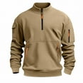 thumbnail image 4 of Mens Quarter Zip Tactical Sweatshirts Long Sleeve Mock Neck Pullover Golf Sweater Fishing Cargo Sports Shirts, 4 of 4