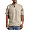thumbnail image 4 of JTieacloth Men's T-Shirts Casual Button Down Stand Collar Short Sleeved Shirt T Shirt(Yellow,S), 4 of 6