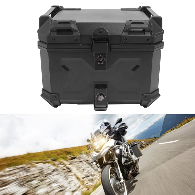 Caja Trasera Para Maletero, Forro Interior De Cuero De PU, Caja Para Equipaje Trasero De Motocicleta, Placa De Liberación Rápida, Tiras Reflectantes De 45 L Para Tienda, Casco,