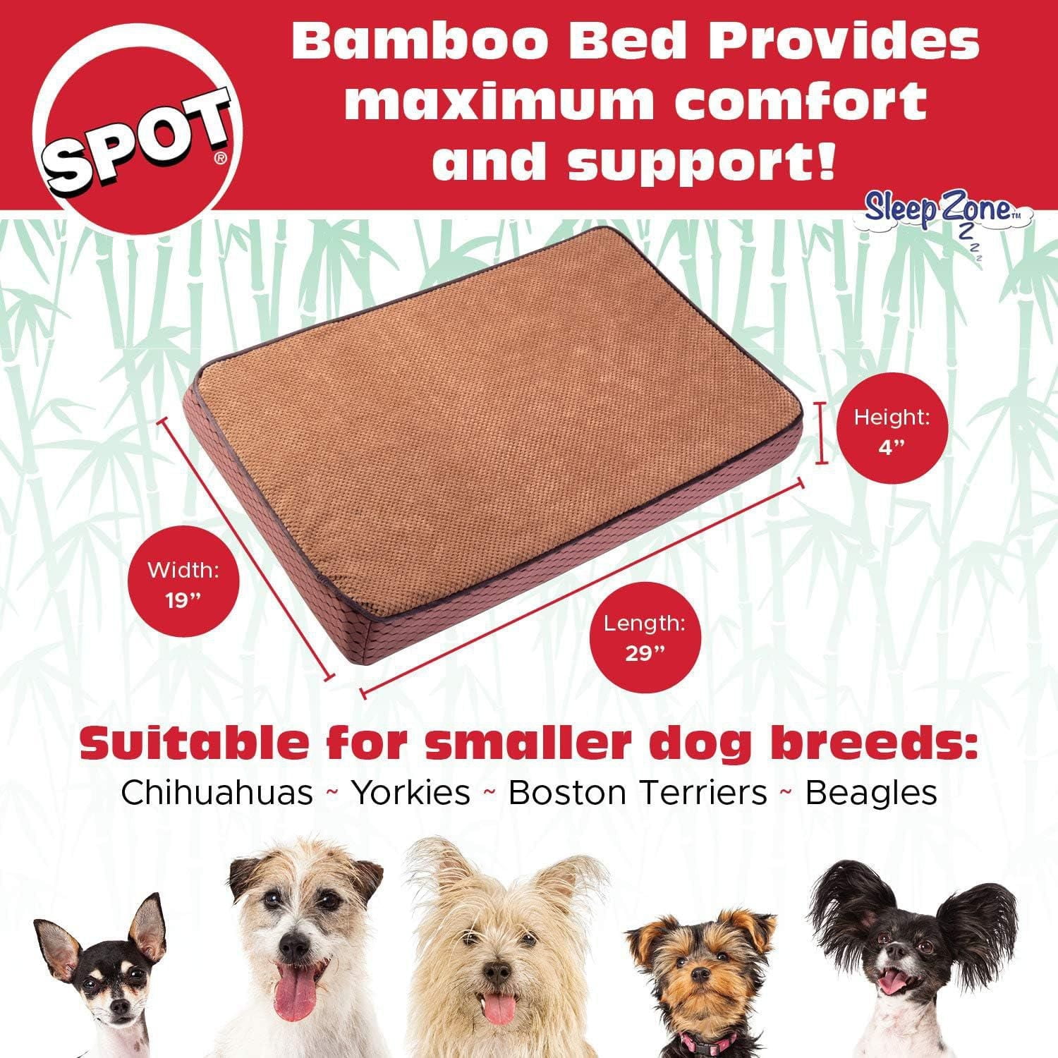 Ethical Sleep Zone Lit pour Chien en Bambou - Plusieurs Tailles Disponibles