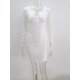 thumbnail image 1 of Kricesseen Sexy Long Sleeve Rhinestone Sheer Mesh Bodycon Dress Women Black See Through V Neck Birthday Clubwear Mini DressXL Gao Jinjia LED, 1 of 2