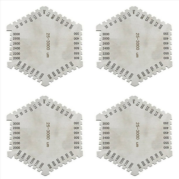 4X Instrumento de Peine de PelíCula HúMeda Hexagonal de Acero Inoxidable de Alta PrecisióN Medidor de Espesor de Diafragma HúMedo de Acero Inoxidable