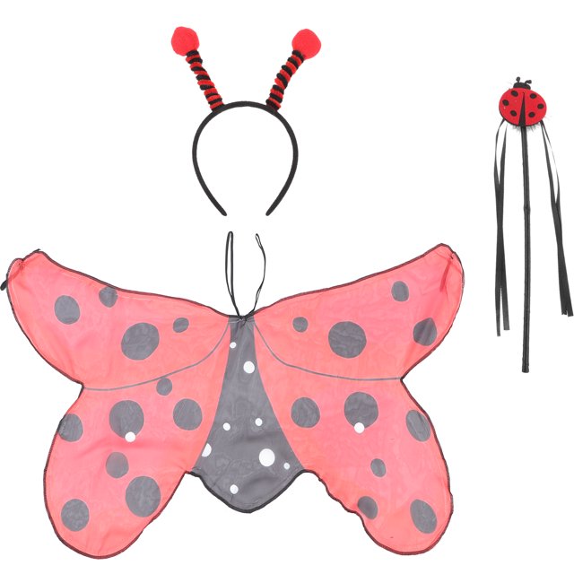 1 Juego de accesorios de Cosplay para fiesta de Halloween, diadema de mariquita, juego de varita de bruja, suministros de Halloween