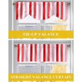 thumbnail image 6 of Red Pink Ombre Stripes Tie Up Valances Curtain, Adjustable Kitchen Minimalist Abstract Vertical Striped Valances for Windows Decor, Rod Pocket Short Curtains Set for Bedroom/Bathroom, 54"x18", 6 of 8