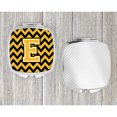thumbnail image 4 of Letter E Chevron Black and Gold Compact Mirror, 4 of 4