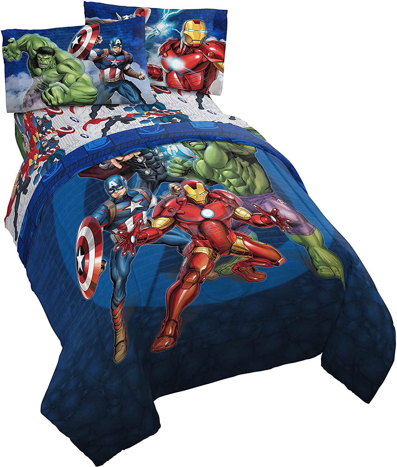 Avengers Hulk Thor Iron Man Twin Sheet Set Microfiber Marvel Comics New 121653 