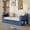 Blue + Wood + Full, variant on Queen Size Daybed with Removable Desk, Storage Drawers & Hydraulic Side Table, Espresso