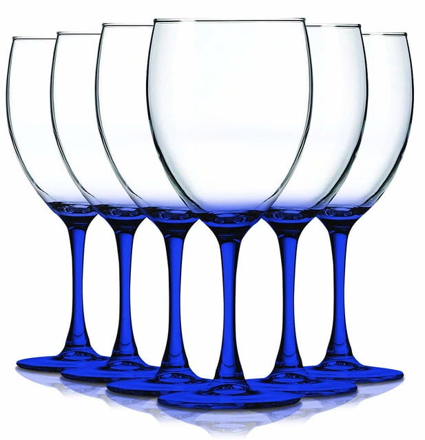 Cobalt Blue Nuance Bottom Accent 10 oz Wine Glasses Set of 6 by TableTop King Additional
