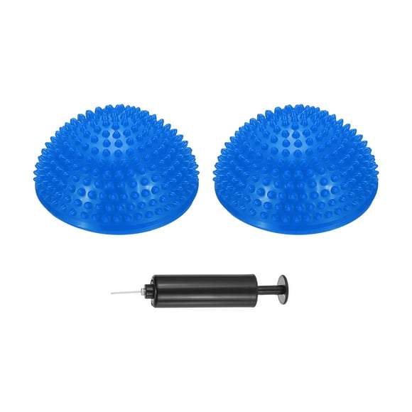 Uxcell Mitades de Domos Espinosos para Balance 6.7x3.1 Pulgadas, Puntos de Entrenador de Balance con Bomba de Mano, Azul 2 Pcs