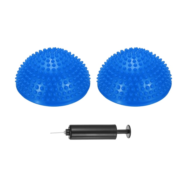 Uxcell Mitades de Domos Espinosos para Balance 6.7x3.1 Pulgadas, Puntos de Entrenador de Balance con Bomba de Mano, Azul 2 Pcs