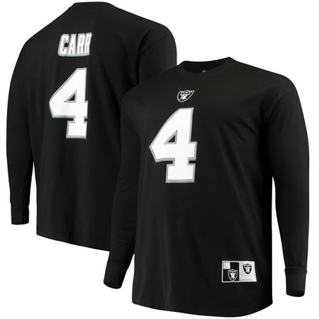 Derek Carr Oakland Raiders Majestic Big & Tall Eligible Receiver Name & Number Long Sleeve T-Shirt -