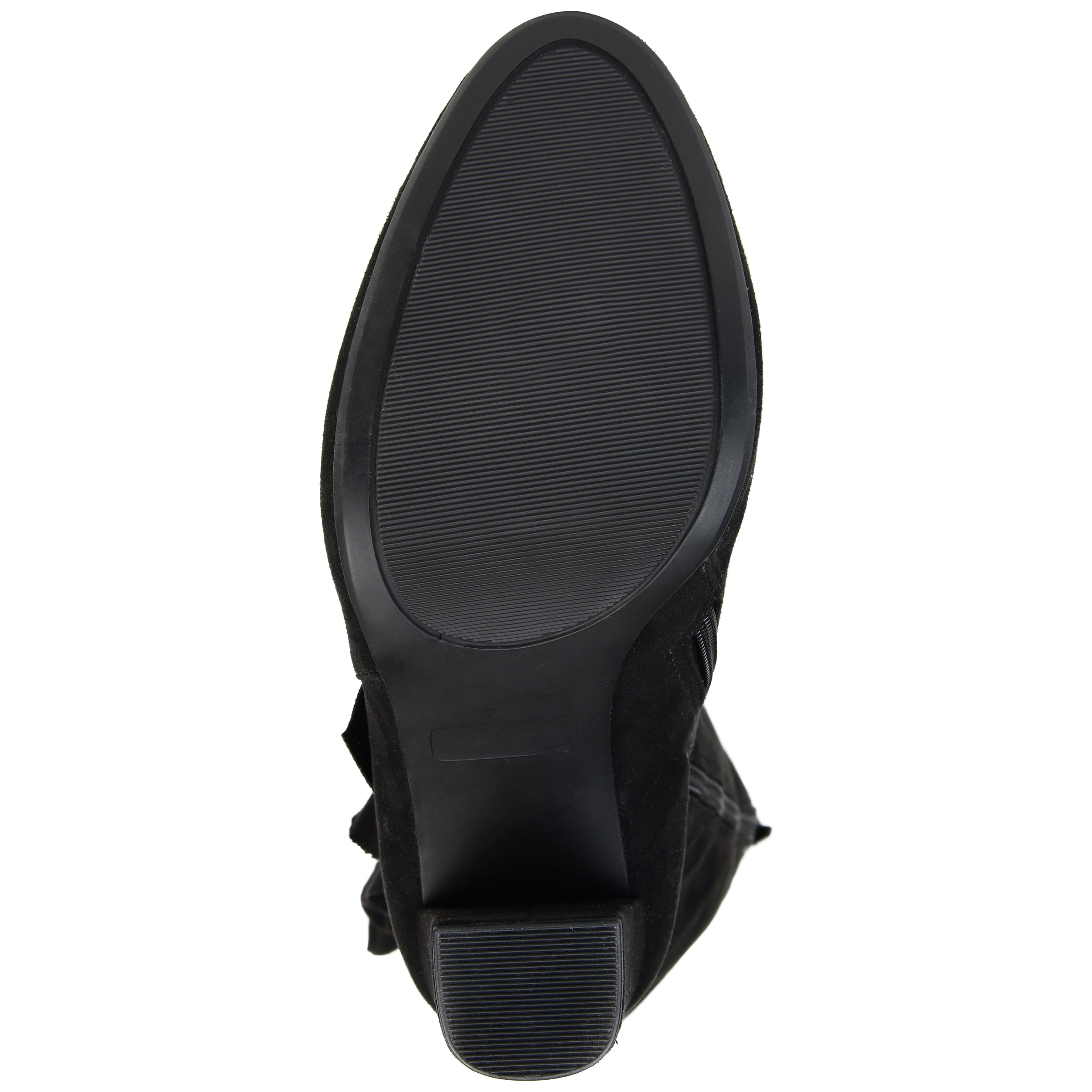 Womens Extra Wide Calf Knee-high Ruffle Boot