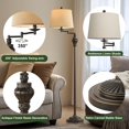 thumbnail image 6 of 61" Vintage Floor Lamp with 350 °   Adjustable Swing Arm - Retro Farmhouse Mid  Lamp for Bedroom Living Room Bedside Nightstand Home Décor Office Gifts, 6 of 8