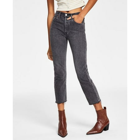 Levi's Women's 501 High Rise Straight Cropped Jeans Black 27W x 26L