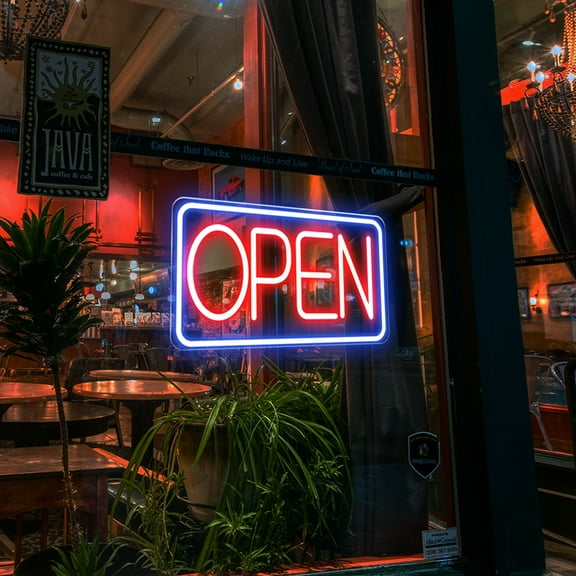 KENFARI Led Neon Open Signs for Business, 16.5''x 9'' Powered by 5V USB with Adjustable Bright Switch