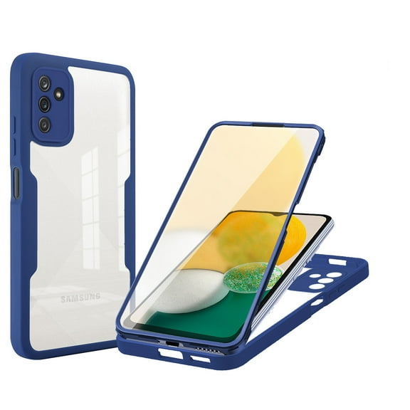 Allytech Case for Samsung Galaxy A14 5G 6.6 inch 5G (2023), Built-in Screen Protector Full Body Protective Dual-Layer Rugged Clear TPU Back Cover with Silicone Bumper Case for Galaxy A14 5G, Blue