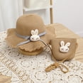 thumbnail image 2 of EnJoCho Children Girls Cartoon Flower Sunshade Hat Straw Sun Hat with Straw Bag Kids Baby Girl Summer Beach Accessories, 2 of 5