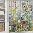 thumbnail image 6 of Awypu Bathroom Colorful Wildflower Pictures Waterproof Shower Curtain Multiple Sizes White, 6 of 7