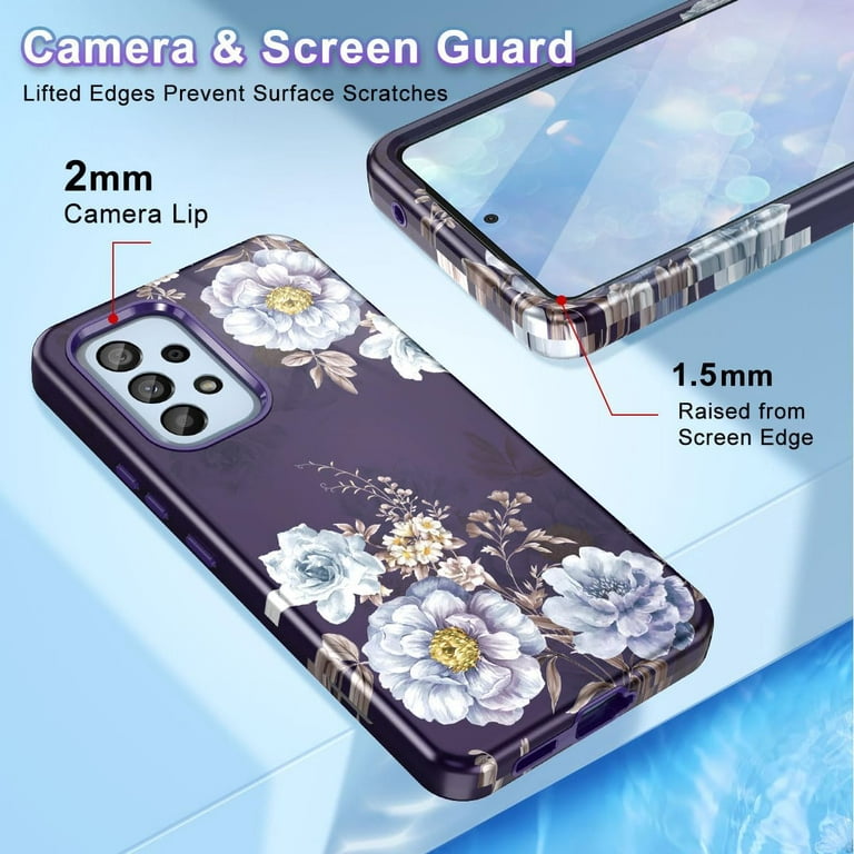 Samsung A73samsung Galaxy A53 5g/s23 Ultra Shockproof Case - Flower &  Anti-fingerprint Cover