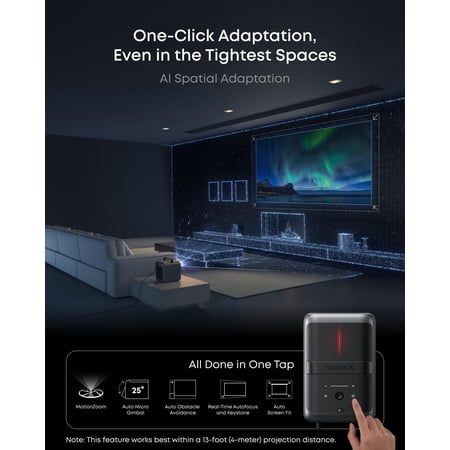 Nebula X1 4K Projector by Anker, Triple Laser Portable Home Theater, Dolby Vision, ISF & TUV Certified, 3500 ANSI Lumens, 56000:1 Contrast, Auto-Align Gimbal, GTV, Indoor & Outdoor, Backyard, Camping