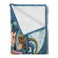 thumbnail image 2 of Romantic Soft Flannel Fleece Throw Blanket, Astronaut Couple in Love Valentines Day Celestial Sci Fi Comic Pop Art Marriage, Cozy Plush for Indoor and Outdoor Use, 50" x 60", Multicolor, by Ambesonne, 2 of 5