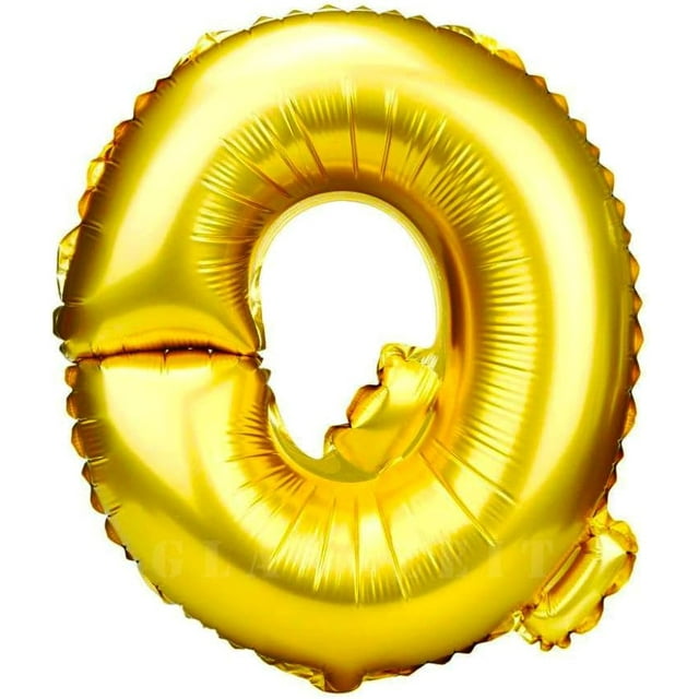 Glanzzeit 16 Inch Gold Foil Balloons Letters A - Z Numbers 0-9 Shower Birthday Wedding Party Decor (Letter Q)
