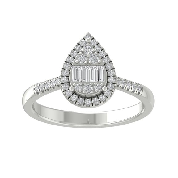 Araiya 10K White Gold Diamond Band Ring for Women (1/3 cttw, I-J Color, I2-I3 Clarity), Size 7