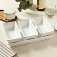 thumbnail image 6 of Denmark Tools for Cooks 4-Piece Ceramic Serving Set Platter Tray with Bowls Dips Appetizers, White, 6 of 7