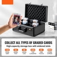 thumbnail image 2 of Graded Card Storage Box, 120 PSA Card Case with Lock, Sports Card Holder for BGS SGC Toploaders, Foam Dividers, Portable Carrying Case, 2 of 7