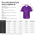 thumbnail image 6 of Lsque Purple Glitter pattern Hawaiian Shirt for Men, Unisex Summer Beach Casual Short Sleeve Button Down Shirts-Large, 6 of 9