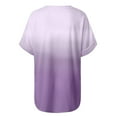 thumbnail image 4 of asdoklhq Womens Plus Size Clearance $5,Women's Gradient Printed Blouse V-neck Short Sleeve Loose T-shirt Tops, 4 of 6