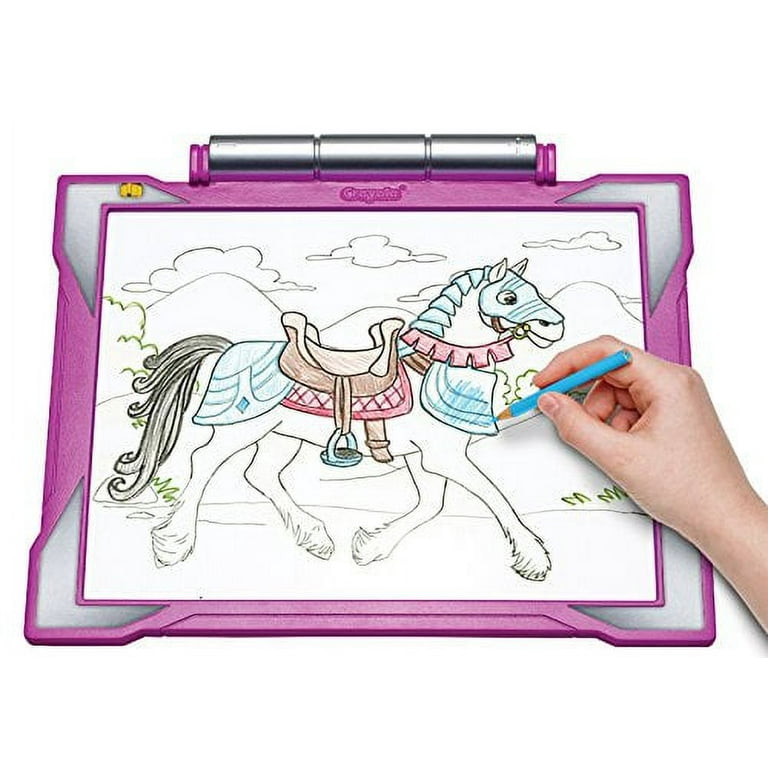ALKOO Light Up Tracing Pad Case for Crayola Pink/Blue/Teal/Trolls, Girls  Toys Bag for Colored Pencil and Blank Sheets, Easy