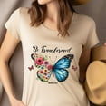 thumbnail image 4 of Christian Butterfly Graphic T-Shirt Be Transformed Romans 12:2, Azalea, Size XL, 4 of 6