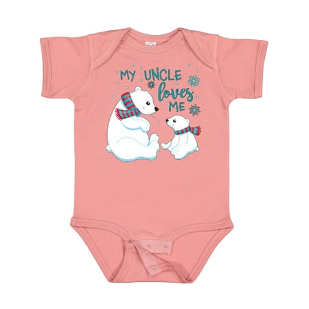 

Inktastic My Uncle Loves Me Cute Polar Bears Boys or Girls Baby Bodysuit
