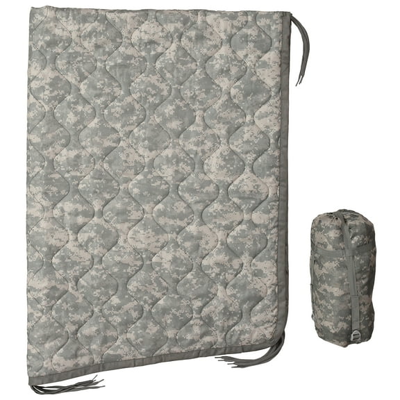 USGI Industries Military Woobie Blanket | Thermal Insulated Camping Blanket, Poncho Liner | Large, Portable, for Hiking, Outdoor | Compression Carry Bag Included (ACU)