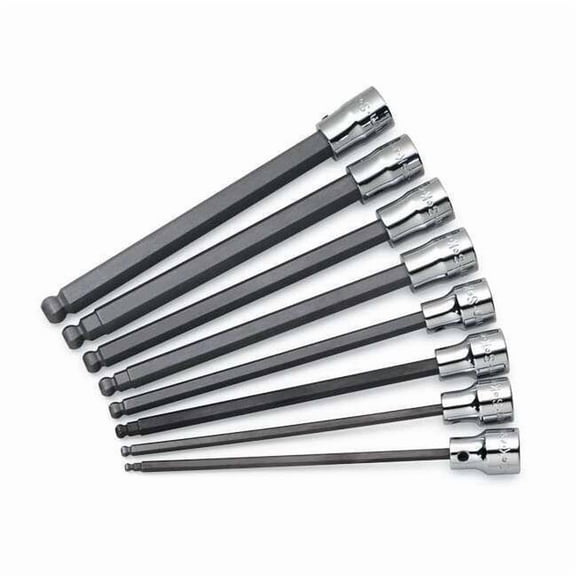 3/8" Drive Ball Hex Socket Bit Metric 8 mm Tip, 7 in L