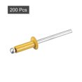 thumbnail image 3 of Unique Bargains 4mm x 12mm en Aluminium Tête Ronde Plate Rivets Aveugles, Ton Or 200 Pack, 3 of 5