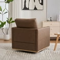 thumbnail image 5 of NEW 30.7"W Upholstered Square Swivel Accent Chair and Comfy Accent Single Sofa Chair, 360 Degree Club Chair, Lounge Armchair for Living Room Bedroom Apartment Nursery.Coffee PU, 5 of 8